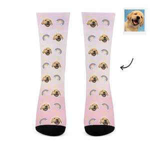 Custom Face Rainbow Element Gradient Socks